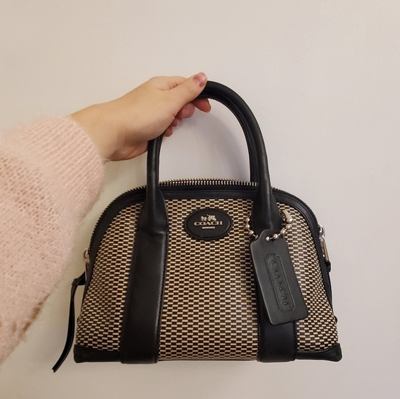 Mini Black&Cream Coach Handbag - Picture 1 of 7